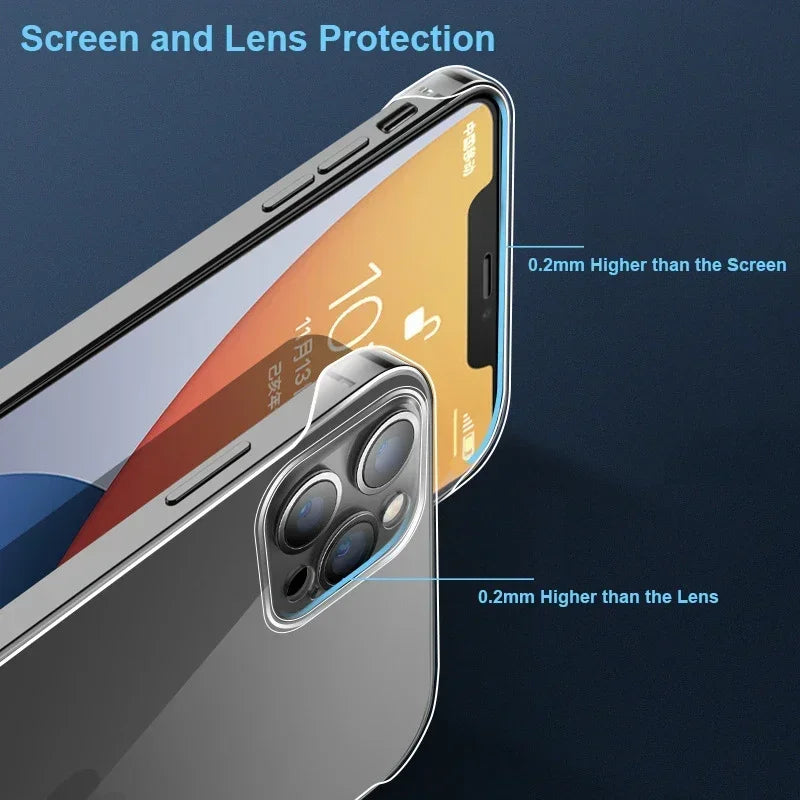 Тонкий безрамковий прозорий чохол для iPhone 16 15 14 13 12 Mini 11 Pro XS Max XR X 8 7 Plus SE 2022 прозоре пластикове покриття