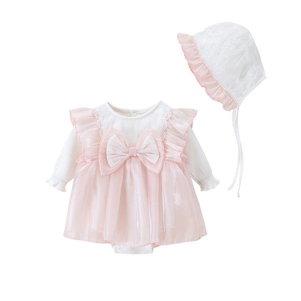 Big Bow Princess Baby Girl Dresses Spring Autumn Lace Baptism Christening Gown Dress Girls Clothes