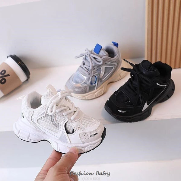 Spring/Autumn Breathable Mesh Casual Shoes for Boys Girls Kids Sneakers Footwears Flats Sport Running Shoes 3 Color