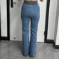 Streetwear Women's New Jeans Back Shirred Button Front High Waist Jeans Temperament Commuting Casual Comfortable Jeans
