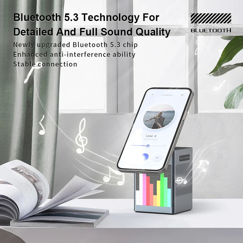 6-в-1 магнітна бездротова зарядна станція з Bluetooth-динаміком, будильником, для iPhone, AirPods, iWatch - багатофункціональний зарядний пристрій