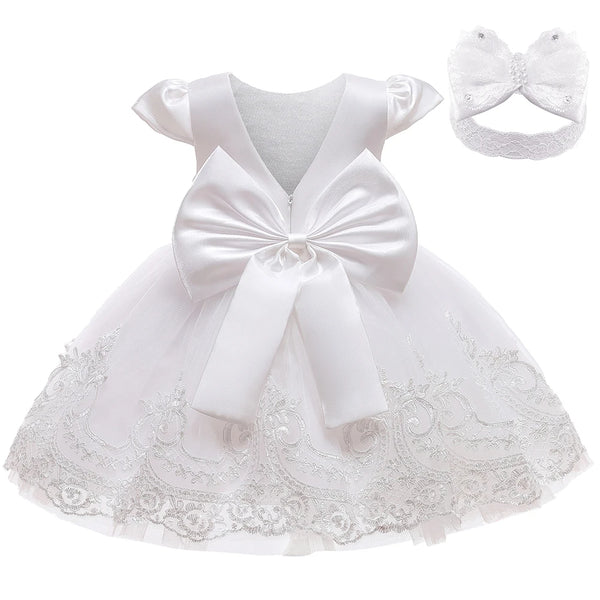 New Years Wedding Princess Dress For Girls Kid Vestidos Birthday One Year Dress Party Baptism Bow Clothes Christmas Costume 0-2Y