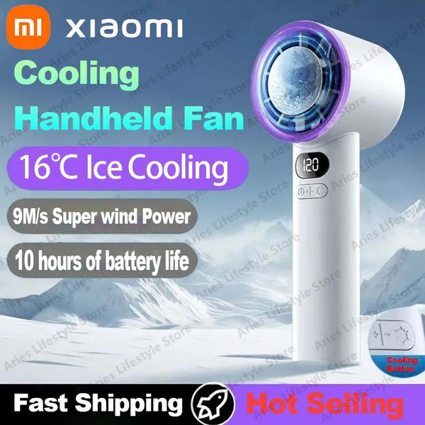 Xiaomi New Mini Handheld Fan 120 Speed Portable Desktop Fans Instant Cooling with Ice Mode Rechargeable Stylish Fan for Women