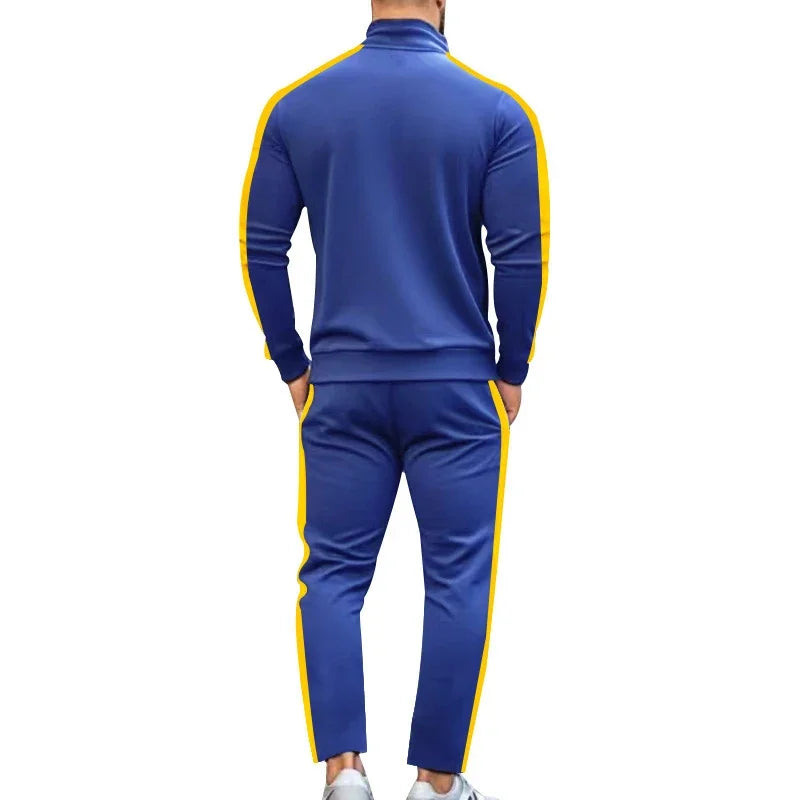 Casual Tracksuits Mens Autumn Fashion Side Striped Jackets And Pants Two Piece Sets For Men Sports Fitness Sweatsuits Streetwear