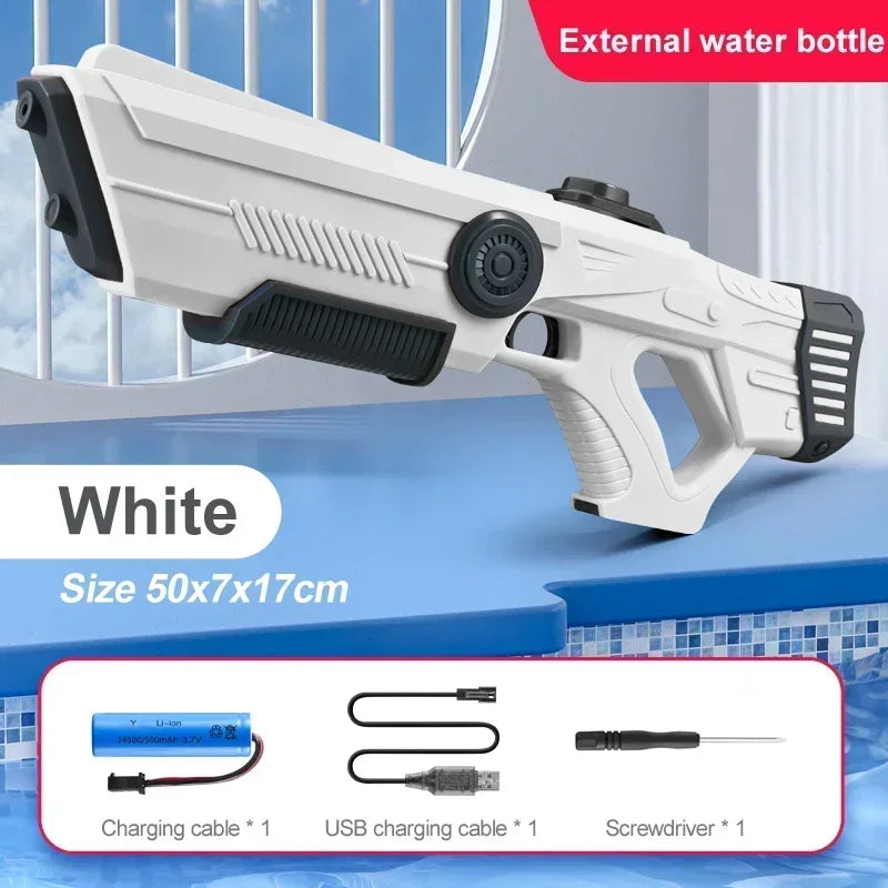 Electric Automatic Water Storage Gun Toys Portable Children Summer Beach Outdoor Fight Fantasy Spray Gun Toys Boy Kid Adult Game