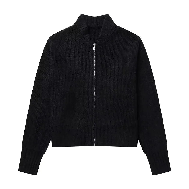 TRAF Sweater Cardigan for Women jacket tricots Coat Knit Outerwears Autumn Winter 2024 Woman Fashion Knitwear Cardigan for Woman