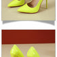 Temperament 12cm Super High Thin Heels Shoes Women Pumps Pointed Toe Colorful Patent Leather Stiletto Wedding Shoe Size 45