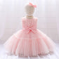 Summer Ceremony 1 Year Birthday Dress For Baby Girl Clothes Baptism Lace Princess Dress Girls Dresses Party Gown White Pink