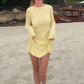 Beach Style Backless Sexy Dress Women Elegant Long Sleeve Slim Fit Short Dress Boho Holiday Summer Streetwear Y2K Outfits