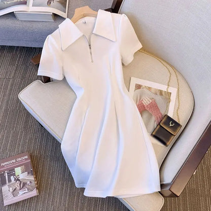 Polo dress female summer niche design the new 2022 to receive A word skirt waist temperament show thin little leisure платье y2k