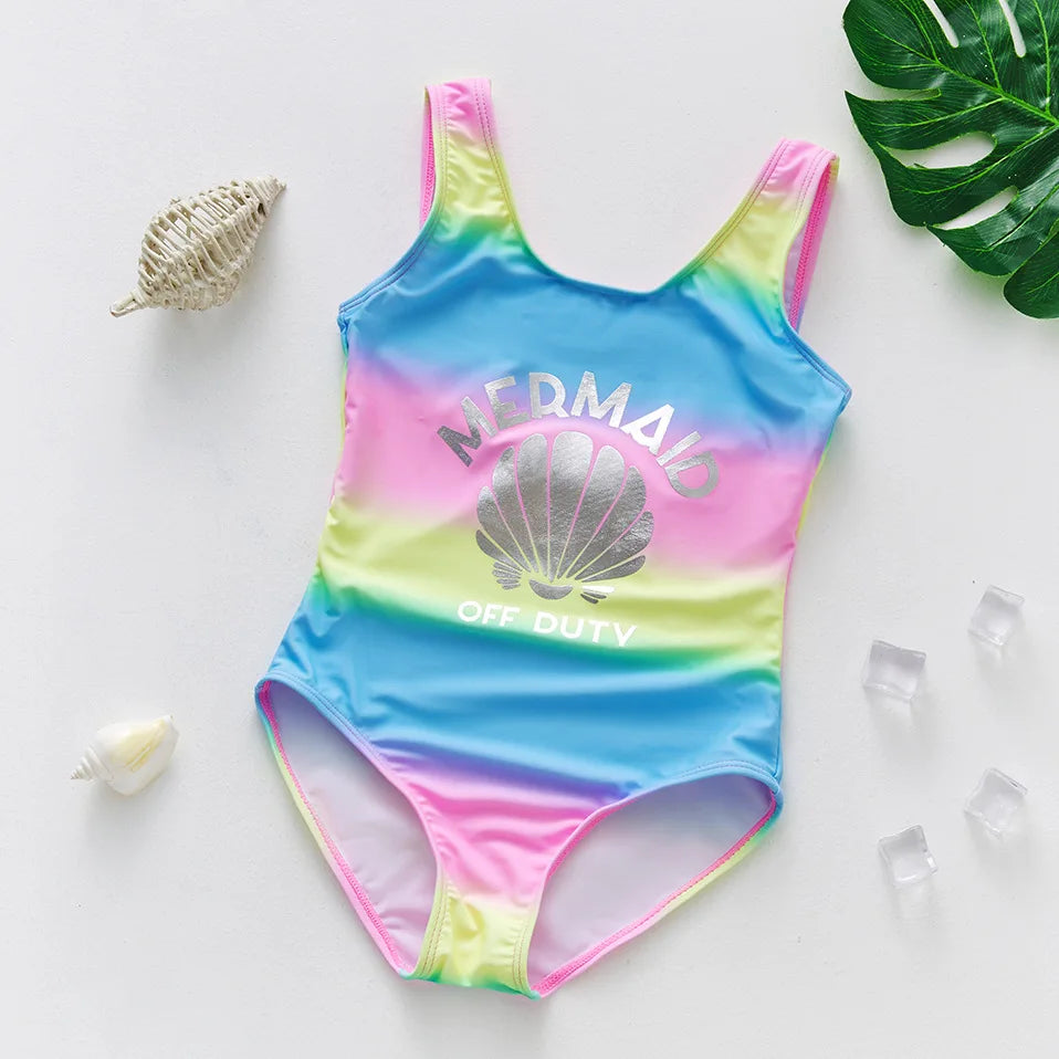 One Piece Girl Swimsuits 2 3 4 5 6 Year Baby Printed Swimwear Summer Beach Bathing Bikini Clothes Kids Bow Seaside Swimming Wear