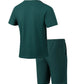 2025 summer men's new leisure fashion city wear rope round neck T trend Waffle short-sleeved shorts two-piece suit