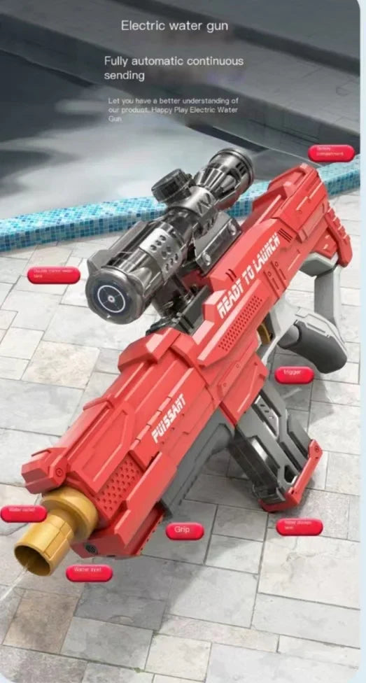 Electric water gun with fully automatic suction and continuous firing large capacity water sucking shooting water playing summer