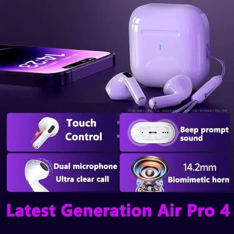 Оригінальні бездротові Bluetooth-навушники Air Pro True Wireless з HiFi звуком, низькою затримкою та шумозаглушенням для iPhone та Android