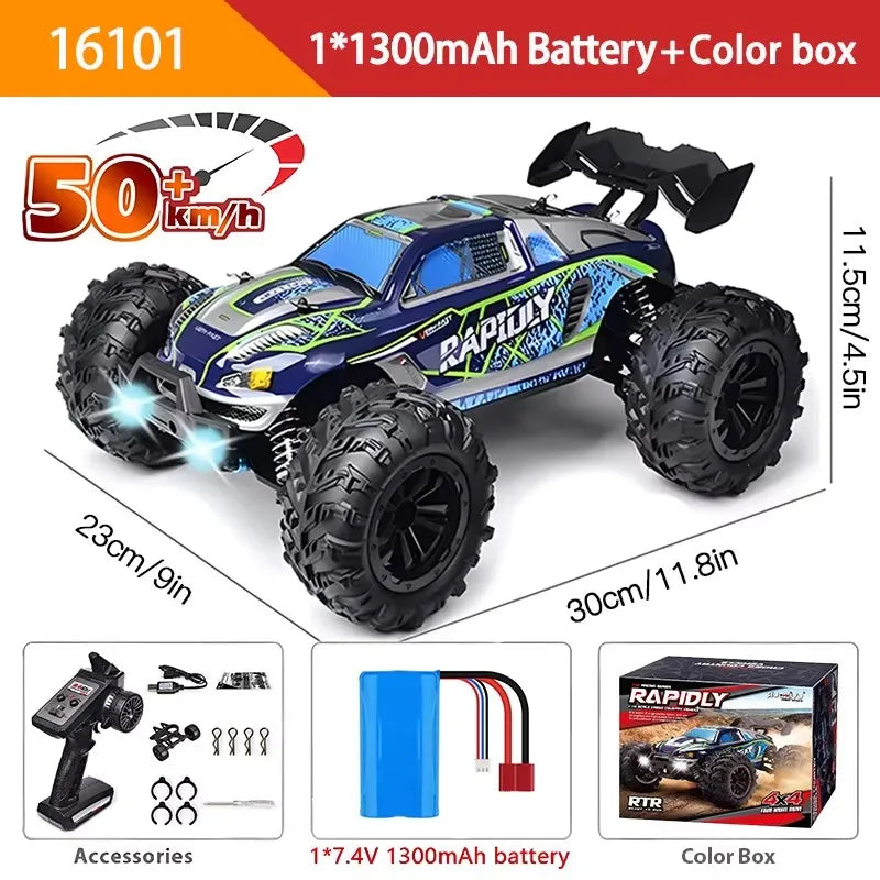 1:16 4WD RC автомобіль 70 км/год або 50 км/год з LED пультом дистанційного керування, високошвидкісний дрифт-монстр 4x4 вантажівка для дітей проти Wltoys 144001 іграшки