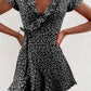 Summer Women’s Floal A-Line Dress Sweet Elegant Floral Ruffles V-neck Bandage Short Dress for Lady Chic Flowers Mini Dress