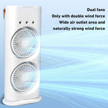 New Spray Air Conditioning Fan Dual Head Refrigeration Fan Household Portable Cooling Fandesktop Mini Electric Fan With Light