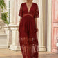 Jastie 2025 Summer Boho Women Maxi Dress Loose Embroidery White Lace long Tunic Beach Dress Vacation Holiday Women Clothing