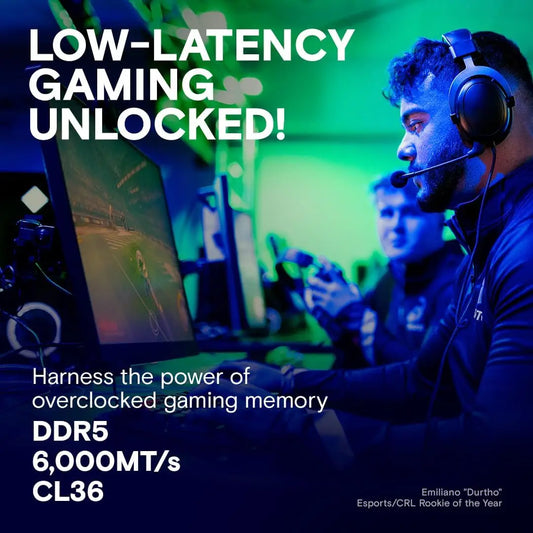 Crucial Pro DDR5 RAM 2x16GB 6000MHz, 6400MHz розгін оперативної пам’яті для настільних ігрових комп’ютерів, сумісна з Intel XMP 3.0 та AMD Expo