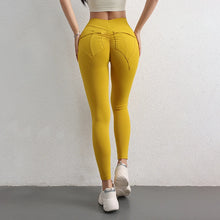 TRY TO BN Sports Stretch Leggings Fitness Yoga Pants Women Back Pockets High Waist Push Up Leggings Workout Running Gym Clothing