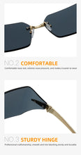 Unisex hip-hop sunglasses, irregular personality, frameless sunglasses, fashionable and trendy metal glasses