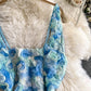Hotsweet Straps Elegant Sleeveless Backless Lace Three-dimensional Floral Slim Short Dresses Evening High Street Autumn Clothing