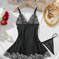 Contrast Black Sexy Lingerie Women Underwear Transparent Sleepwear Lace Nightdress And Thongs Pijamas Sets Female Sexy Nighty