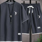 2025NewSummer New Mens Tracksuit Linen Fabric T-shirt and Shorts Two Piece Set Men Sports Suit Fashion Breathable Sets