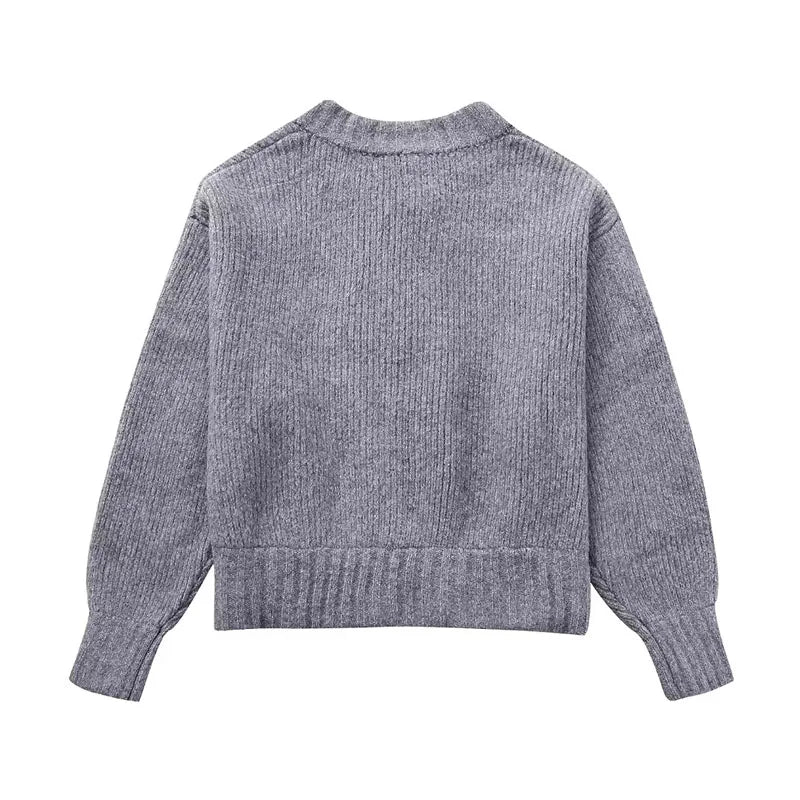 TRAF Sweater Cardigan for Women jacket tricots Coat Knit Outerwears Autumn Winter 2024 Woman Fashion Knitwear Cardigan for Woman