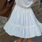 Tossy Ruffled V-Neck White Mini Dress Female Patchwork Long Sleeve Elegant Bandage Fashion Dress High Waist Lace-Up Women Dress