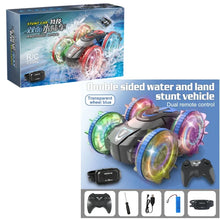 Rc Cars Double Sided Dual 4WD Remote Control Stunt Car Light Wheel Watch Gravity Sensing Amphibious Car Toy Gifts for Children