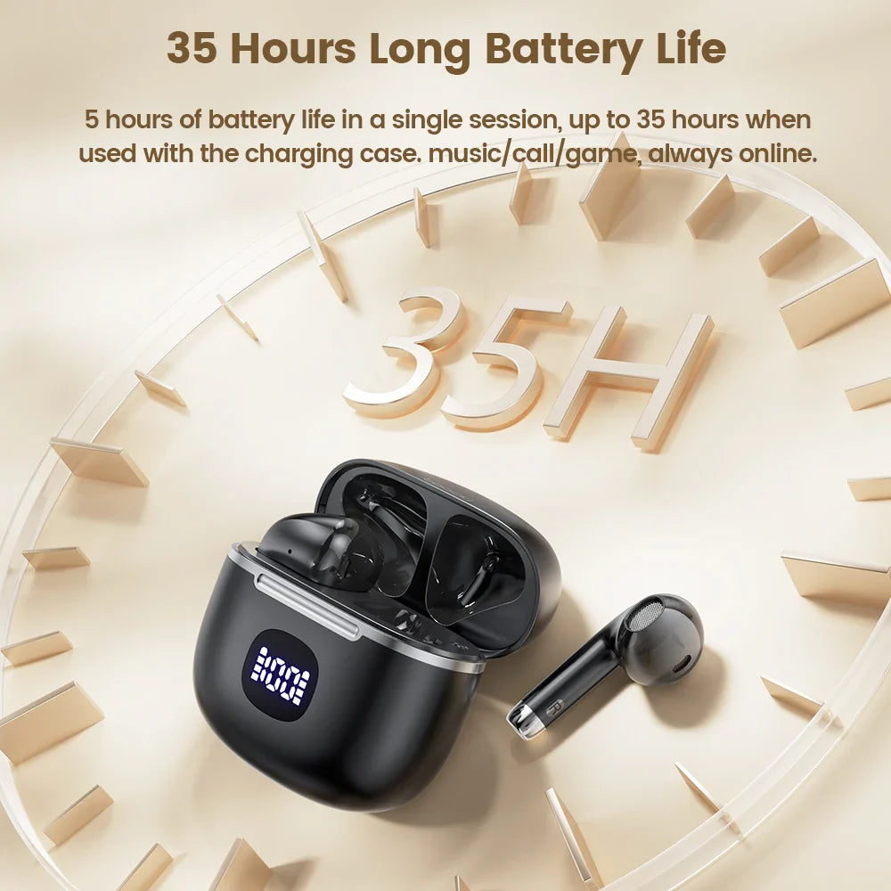 Навушники Toocki TWS бездротові Bluetooth 5.3 з сенсорним керуванням, музичні навушники з індикатором заряду, IPX4, бездротові спортивні навушники з мікрофоном