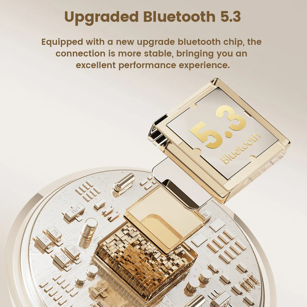 Навушники Toocki TWS бездротові Bluetooth 5.3 з сенсорним керуванням, музичні навушники з індикатором заряду, IPX4, бездротові спортивні навушники з мікрофоном