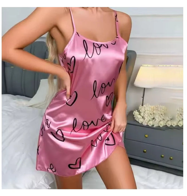 Women Sexy Sleeveless Nightdress Satin Chemise Lingerie Sleepwear Night Dress Cami Slip Dress Nightwear Nightgowns