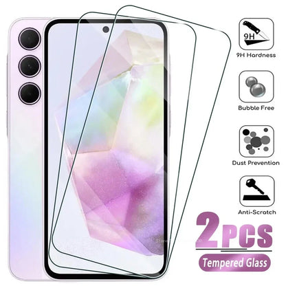 2 шт. загартованого скла для Samsung Galaxy A13 A55 A35 A25 A15 A53 A73 Захисне скло для екрану Galaxy A05 A14 A24 A34 5G A41 A54 A80