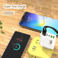 200 Вт 6-портовий USB C зарядний пристрій Супершвидка зарядка PD3.0 USB C Type C зарядний пристрій для мобільного телефону для iPhone 16 SE4 Samsung Xiaomi iPad
