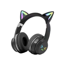 Градієнтні бездротові навушники RGB милі котячі вуха Bluetooth навушники з мікрофоном стерео музичні ігрові навушники для дівчаток і дітей подарунки