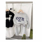 Children's Round Neck Sweater Sets Boys Warm Casual Loose 2Pcs Autumn Winter New Children's Long-Sleeved Letter Sports Suit 2-6Y