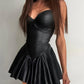 Women's Dress Solid Color Sexy Bra Sleeveless Button Zipper Dress 2024 Summer