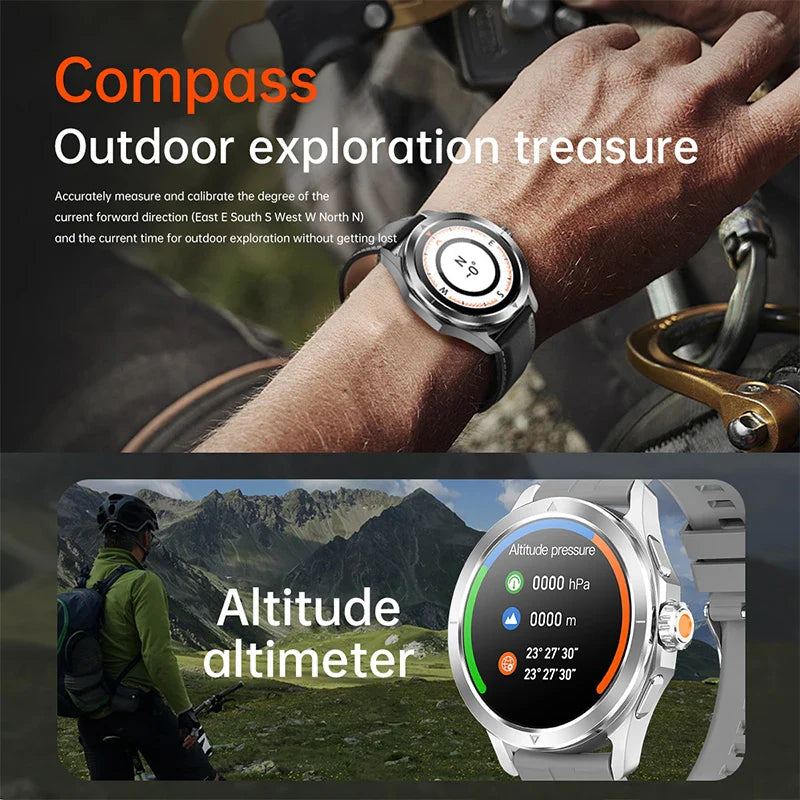Для Xiaomi S4 Ultra Outdoor Sports Смарт-годинник для чоловіків AMOLED-екран NFC GPS Компас Вимірювання пульсу Водонепроникний Bluetooth Дзвінки Смарт-годинник