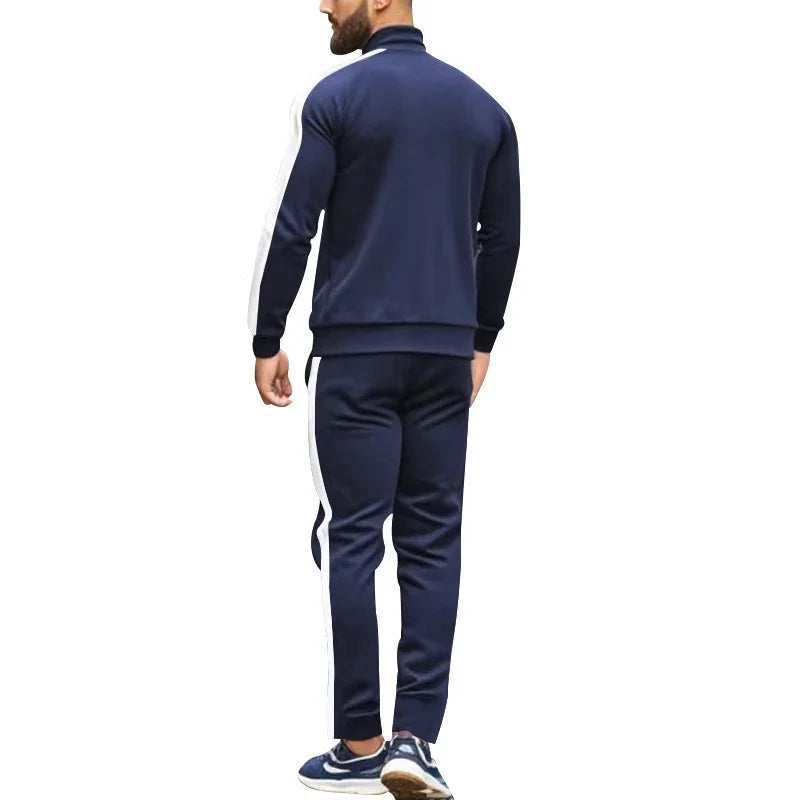 Casual Tracksuits Mens Autumn Fashion Side Striped Jackets And Pants Two Piece Sets For Men Sports Fitness Sweatsuits Streetwear