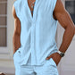 2025 summer new men's casual sports sleeveless vest shirt fashion loose comfortable outdoor sleeveless shorts beach two sets