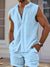2025 summer new men's casual sports sleeveless vest shirt fashion loose comfortable outdoor sleeveless shorts beach two sets