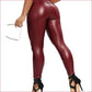 Women Sexy Zip High Waist Leather Leggings Patchwork PU Faux Leather Bodycon Pants Nightclub Slim Skinny Wetlook Trousers Custom
