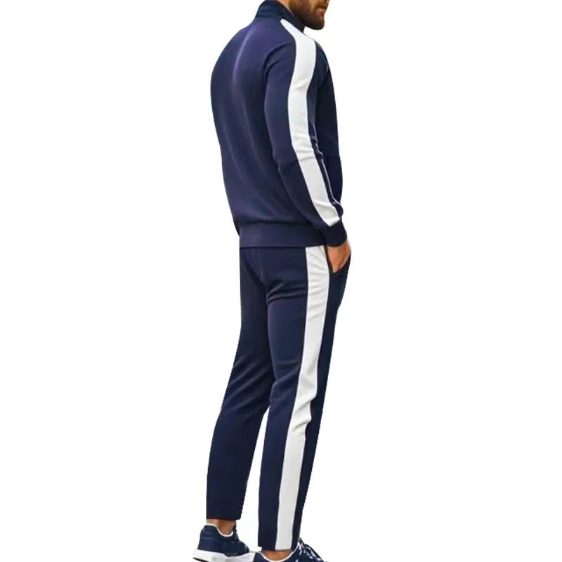 Casual Tracksuits Mens Autumn Fashion Side Striped Jackets And Pants Two Piece Sets For Men Sports Fitness Sweatsuits Streetwear