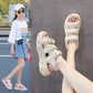 Girls Beach Shoes Hook&loop Non-slip Kids Sandals Soft Sole Open Toes 2025 Summer Girls Princess Shoes Breathable Korean Style