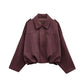 Fashion Brown Suede Bomber Jacket Women Elegant Zipper Lapel Long Sleeve Short Coats Female Vintage Street Chic Lady Outerwear