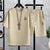 Summer New Fashion Trend Short Sleeve Shorts Ice Silk Suit Men Loose Sports Breathable Large Size High Quality Two-Piece Set
