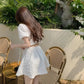Woherb Chic Women Floral Dress Short Sleeve Single-breasted Korean Fashion Summer 2025 New A-Line Elegant Dresses Vestidos