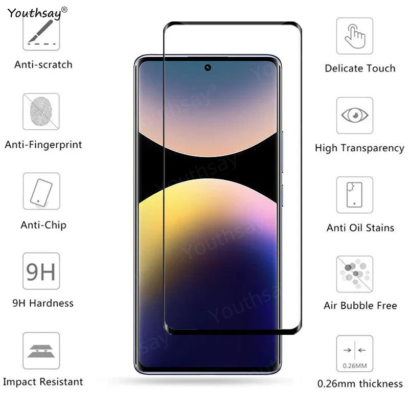 6в1 скло для Redmi Note 14 Pro Global повне покриття загартоване скло захисна плівка для екрану Redmi Note 14 Pro